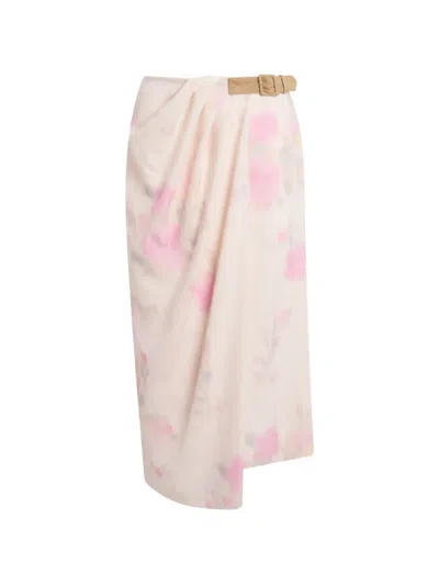 Moschino Floral-print Belted Midi Wrap Skirt In Multi