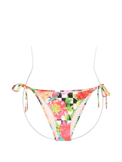 Moschino Floral-print Bikini Bottoms In Multi