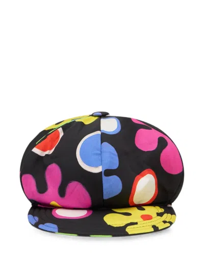 Moschino Floral-print Cap In Black