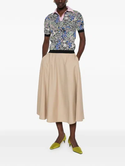 Moschino Floral-print Polo Shirt In Blue