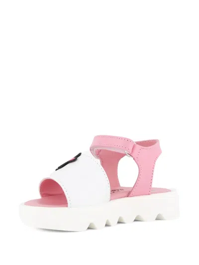 Moschino Kids' Flower Appliqué Sandals In Multi