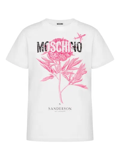 Moschino T-shirt Mit Blumen-print In White