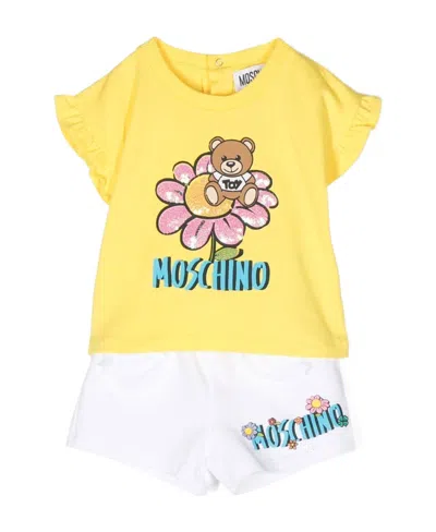 Moschino Flower-teddy Tracksuit In Yellow