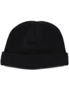 Moschino Folded Cotton Beanie In Black