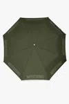 Moschino Folding Umbrella With Logo In Green