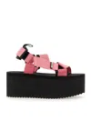 Moschino Women's Logo Print Strappy Platform Sandals In Nude & Neutrals
