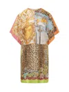 Moschino Scarf Print Mini Kaftan In Multicolor