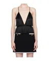 Moschino Black Fringe Bodysuit In Black