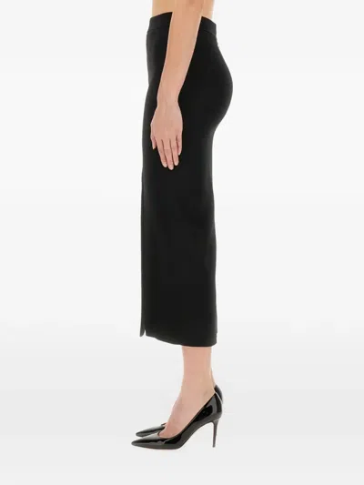 Moschino Fringe Slit Skirt In Black