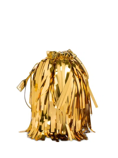 MOSCHINO FRINGED BUCKET BAG