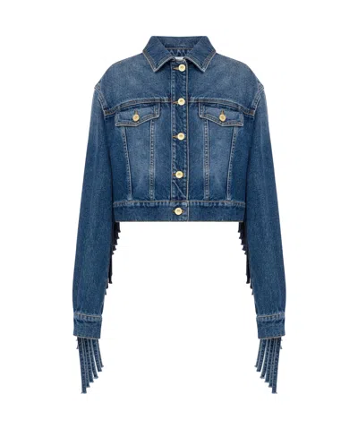MOSCHINO FRINGED DENIM JACKET