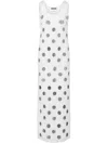 Moschino Jersey Dress With Fringes Polka Dots In White