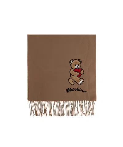 Moschino Fringed Scarf In Beige