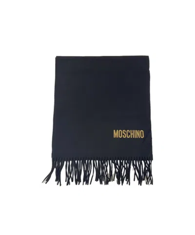 Moschino Fringed Scarf In Black