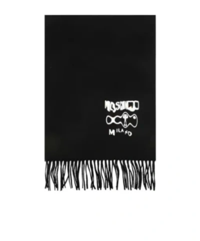 Moschino Fringed Scarf In Black