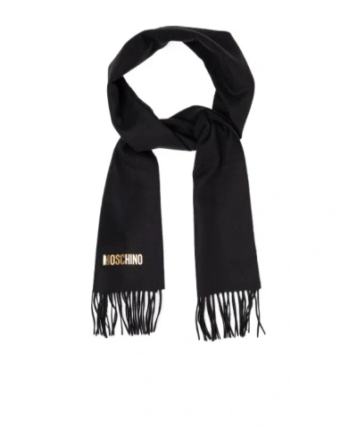 Moschino Fringed Scarf In Black