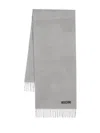 Moschino Wool Wraparound Scarf Fringed Edge In Grau