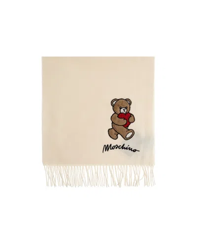 Moschino Fringed Scarf In Neutral