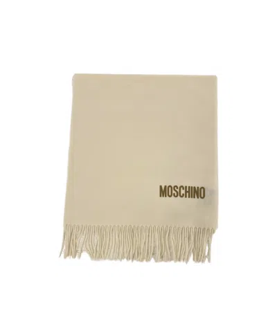 Moschino Fringed Scarf In Nude