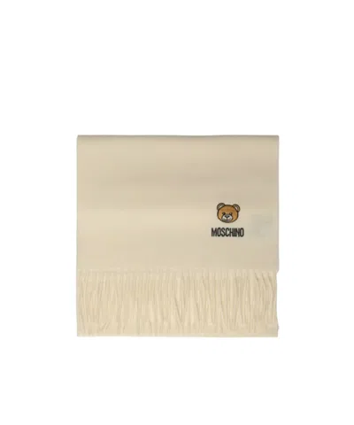 Moschino Fringed Scarf In Nude