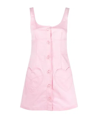 Moschino Front Button Dress In Pink