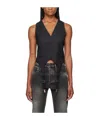 Moschino Gray Garter Vest In Black