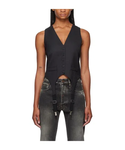 Moschino Gray Garter Vest In 3516 Multi Grey
