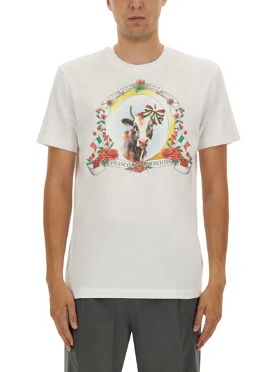 MOSCHINO FRONT LOGO PRINT WHITE T-SHIRT