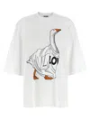 Moschino Graphic Front Print T-shirt With Ribbed Neckline In Yellow