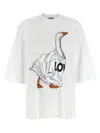 Moschino Graphic Front Print T-shirt With Ribbed Neckline In Yellow