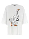 Moschino Graphic Front Print T-shirt With Ribbed Neckline In White