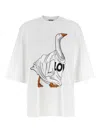 Moschino Graphic Front Print T-shirt With Ribbed Neckline In White
