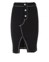 MOSCHINO MOSCHINO FRONT SLIT RIBBED KNIT SKIRT