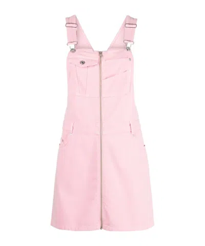 Moschino Front Zipper Dress In Pink