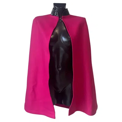 Pre-owned Moschino Fuchsia Pink  Couture Cape In Virgin Wool, Italy, 2000s
