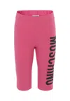 Moschino Fuchsia Shorts For Girl With Logo In Pink