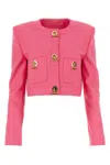 Moschino Cropped Structured Blazer With Buttoned Sleeves
