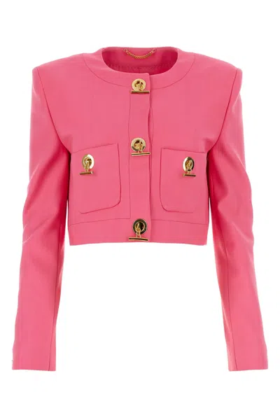 MOSCHINO FUCHSIA STRETCH GABARDINE BLAZER