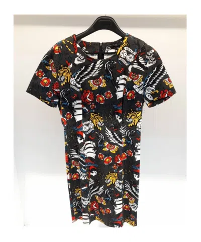 Moschino Full Body Pattern Design Dress In Black