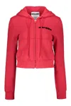 Moschino Cotton Zip-up Hoodie In Red