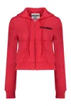 Moschino Cotton Zip-up Hoodie In Red