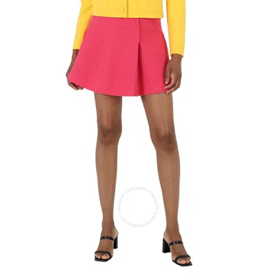 Moschino Fuschia Polka-dot Tweed Mini Skirt In Pink
