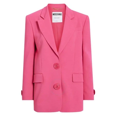 Moschino Fuschia Single-breasted Blazer Jacket In Pink