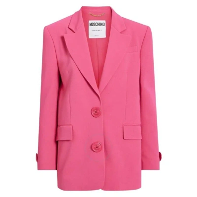 MOSCHINO MOSCHINO FUSCHIA SINGLE-BREASTED BLAZER JACKET