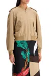 Moschino Gabardine Bomber In Beige