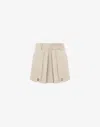 Moschino Gabardine Mini Skirt With Trench Details In Light Brown