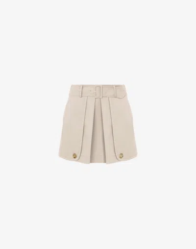 Moschino Gabardine Mini Skirt With Trench Details In Blue