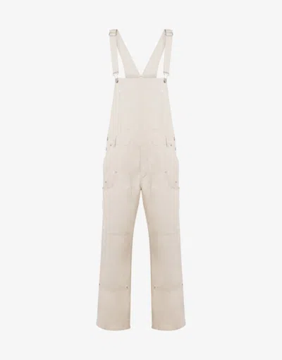 Moschino Gabardine Overalls In Neutral