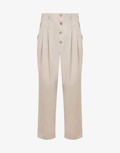 Moschino Gabardine Pants Tailored Twist In Neutral