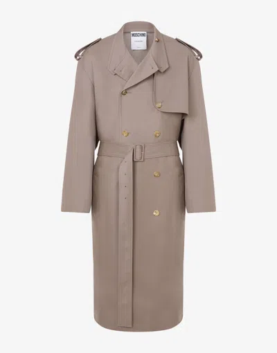 MOSCHINO GABARDINE TRENCH COAT TAILORED TWIST